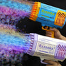 Thavira Bubble Gun Rocket 69 Holes Soap Bubbles Machine Gun Shape Automatic Blower With Light Toys For Kids Pomperos